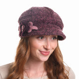 Wool cap with flower