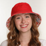 Felicia red reversible bucket hat