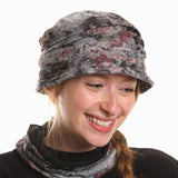 Cloche hat with pleats