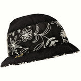 Embroidered cotton cloche hat