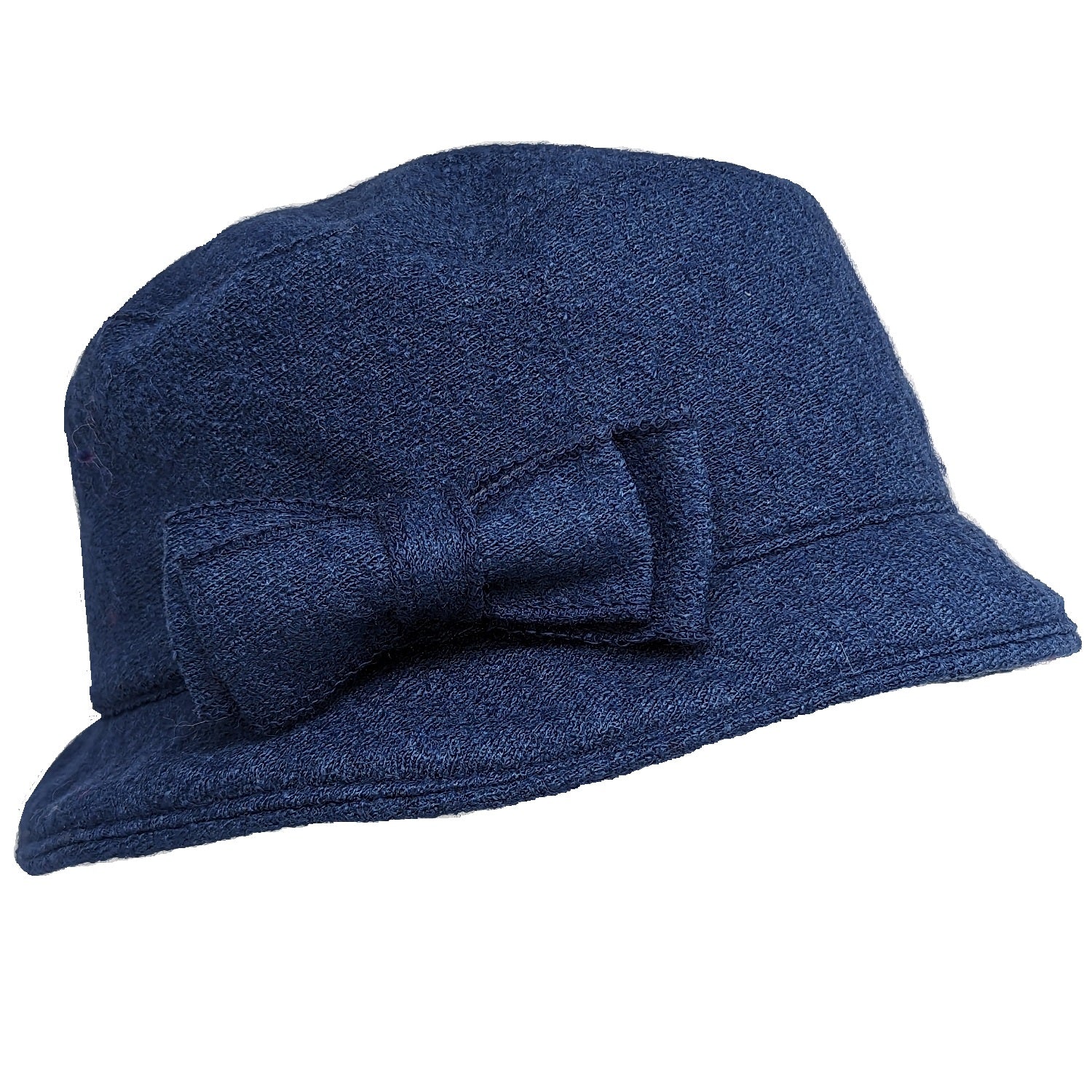 Chapeau bob en laine bouillie avec boucle