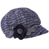 Boiled wool cap with flower
