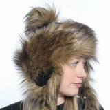 Hat with braids made of synthetic fur
