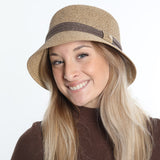 Sewn Straw Cloche Hat