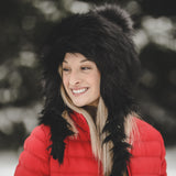 Hat with braids made from eco-responsible fur