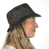 Outdoor hat with drawstring