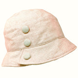 Chapeau cloche avec boutons effet lin rose