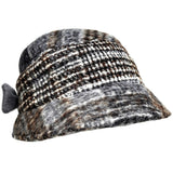 Tweed cloche hat and back buckle