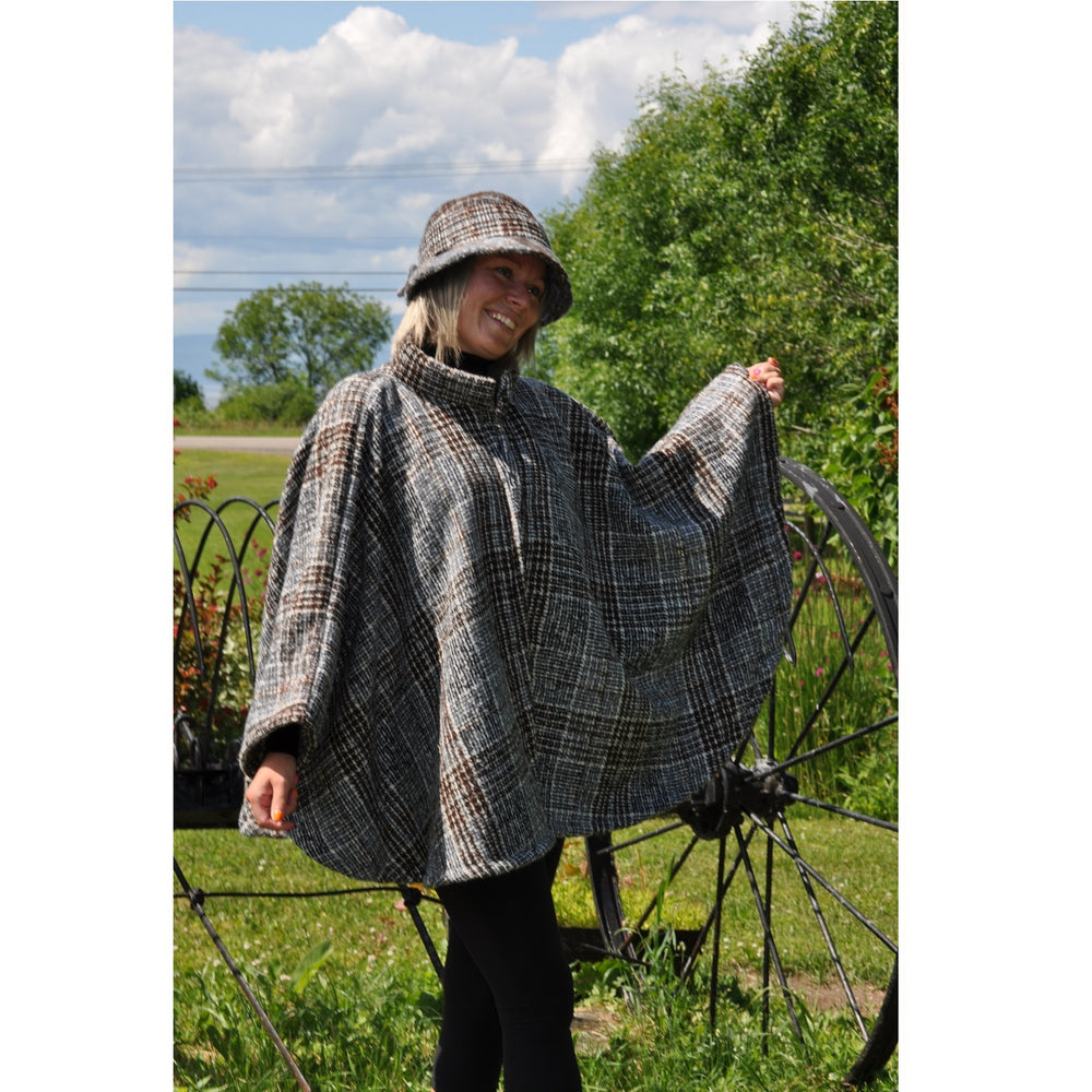 Chapeau cloche tweed et boucle arrière
