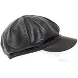 Leather newsboy cap