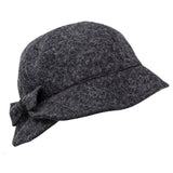 Boiled wool cloche hat with buckle
