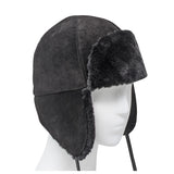 Aviator hat in suede and synthetic fur
