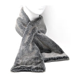 Plain faux fur wrap scarf