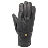 Leather glove with buttons for men