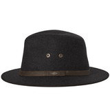 Wool safari hat with leather band