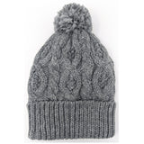 Cable knit beanie with pompom